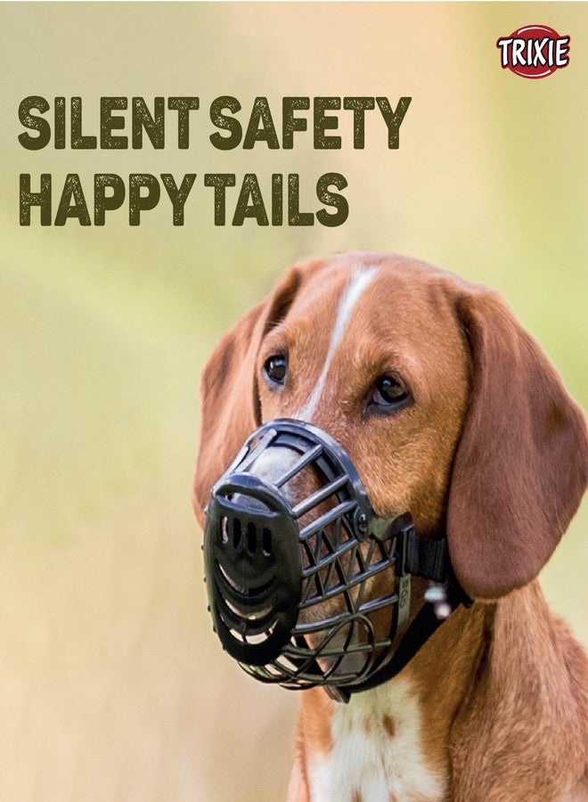 Trixie: - Plastic Enclosed Dog Muzzle | Made with Durable Plastic Material, Lightweight and Fully Adjustable | Helps Protect Your Dog and The Surroundings - Black, 31 cm Large - Image 4